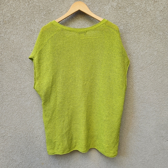 COLDWATER CREEK Women's Sweater Vest Size 2X Green Linen Chunky Knit - Picture 3 of 10